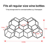 Countertop Wine Rack Freestanding, Small Metal Honeycomb Wine Holder Stand, Black 9 Bottle Organizer for Water Bottles, Tabletop Storage Rack for Home Kitchen Bar Handisen