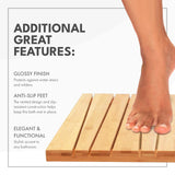 ToiletTree Products Bamboo Deluxe Shower Floor and Bath Mat - Wooden Bath Mat for The Bath, Shower, Pool, and More - Durable, Slip-Resistant Bamboo Shower Mat - 25.3" L x 15.7" W x 1.3" H ToiletTree Products