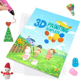 3D Pen Painting Drawing Book, Reusable Colored 40 Pattern Thick Paper Templates with Two Clear Plate, 3D Painting Graffiti Stencils for Kids DIY Gifts, Vomika Vomika