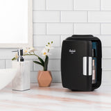 Cooluli Mini Fridge for Bedroom - Car, Office Desk & Dorm Room - Portable 4L/6 Can Electric Plug In Cooler & Warmer for Food, Drinks, Skincare Beauty & Makeup - 12v AC/DC & Exclusive USB Option, Black Cooluli
