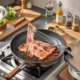 HINMAY Stainless Steel Scissor Tongs Cooking Tongs Set, Set of 3 (Black Handle, 10" 12" 16") HINMAY