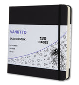 Hardcover Square Sketch Book, 120lb/200GSM Sketchbook Thick Drawing Paper for Marker Watercolor Pencil Mixed Media, Premium Drawing Notebook, Art Journal, 60 Sheets/120 Pages 8x8 Inch Sketch Pad VANRTTO