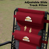 Colegence Oversized Padded Zero Gravity Lounge Chair, Foldable Patio Anti Gravity Reclining Chairs Folding Lawn Recliner with Cup Holder for Yard, Camping, Outdoor, Support 350 LBS, Burgundy Colegence