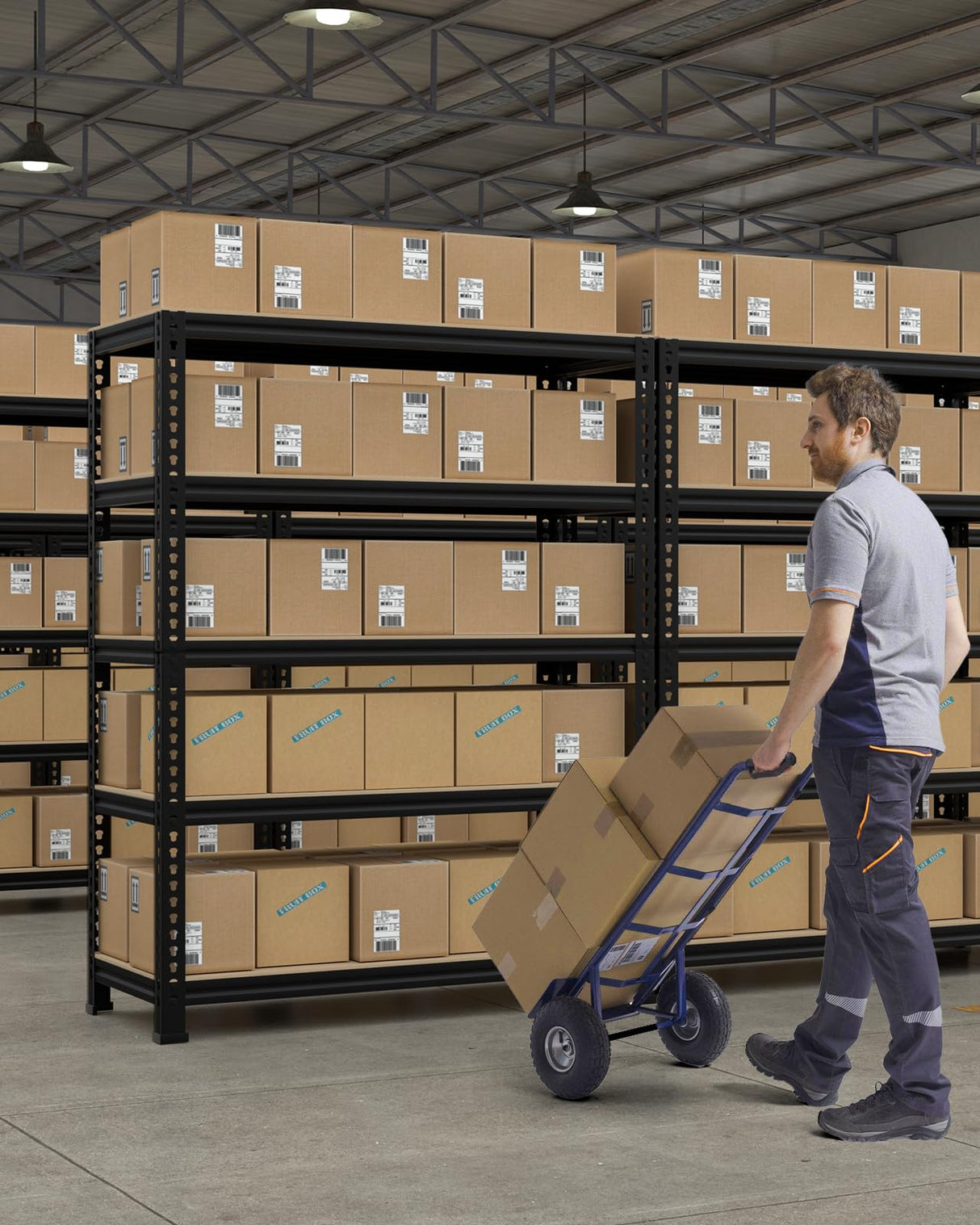 PrimeZone 32"W x 16"D x 63" H Storage Shelves - 2 Pack 5 Tier Adjustable Garage Storage Shelving, Heavy Duty Metal Storage Organizer Utility Rack Shelf Unit for Warehouse Pantry Closet Kitchen, Black PrimeZone