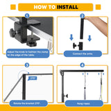 Adjustable Dog Grooming Arms with Anti-Slip Powerful Metal Clamp,Portable Pet Grooming Arm for Table with 1 Loop Noose & Two No Sit Haunch Holder,Grooming Restraint for Small Medium Dogs/Cats at Home Duckygoo
