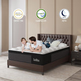 Duchessz King Mattress, 12 Inch Hybrid Mattresses with Gel Memory Foam and Individually Pocket Innerspring Mattresses Medium Firm for Motion Isolation, Edge Support, 100 Night Trial Black & White Duchessz