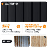 Breezestival 10x12FT Outdoor Storage Shed, Metal Garden Shed with Lockable Double Doors & Sloping Roof, Weather-Resistant Tool Shed for Backyard, Patio, Poolside Black Breezestival