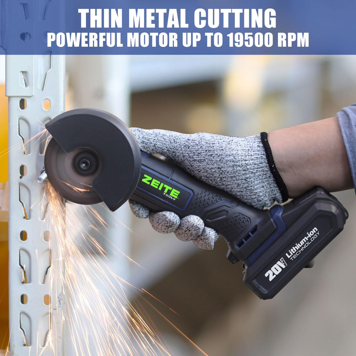 ZEITE 3" Cordless Cut Off Tool, 20V 2.0Ah Mini Cutter, Max Cutting Depth 1/2", 19500RPM Cutting Tool with 3 Cutting Discs 1 Flap Disc for Rust Removal, Battery and Charger Supplied Zeite