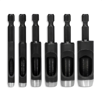 Leather Hole Punch Tool Set - 6 Pcs Drill Bits 3/16" 1/4" 5/16" 3/8" 7/16" 1/2" - High-Precision Leather Punch Tool for Belts, Fabric, and Crafts - Durable Carbon Steel, Sharp and Efficient