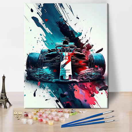 TUMOVO Racing Car Paint by Numbers Racing Paint by Numbers for Adults Beginner DIY Car Oil Painting Kit for Adults with Brushes and Acrylic Pigment Crafts Wall Decoration 16x20inch TUMOVO