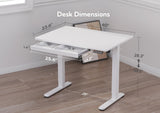 Claiks Standing Desk with Drawers, Stand Up Electric Standing Desk Adjustable Height, Sit Stand Desk Computer Workstation, 40 Inch, White Claiks