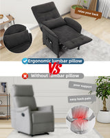 Power Recliner Chair for Adults – Heated Massage, Vibration, Electric Reclining Sofa with Side Pocket & Remote, Adjustable Recliner for Living Room or Home Theater Seating (Premium, Black) NBBOTBOT