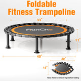 40"/48" Foldable Mini Trampoline Load 450lbs,Portable Exercise Rebounder Trampoline with Adjustable Foam Handle,Fitness Trampoline for Adults and Kids (40 inch Without handrail) FitinOne