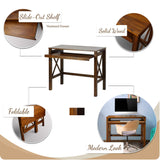 Casual Home Montego Folding Desk with Pull-Out Tray-Espresso Casual Home