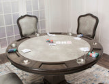 Sunset Trading Vegas Dining and Poker Table, 2 in 1 Game, Gray/Black/Off-white Sunset Trading