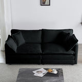 Neylory 76.7" Sofa Couch for Living Room, Modern Comfy Sofa with Extra Depth Seat and 2 Throw Pillow & 2 Armrest Pillow, Love Seat Chenille Couches for Living Room Small Space, Black Neylory