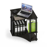 FURINNO Turn-N-Tube Space Saving, Corner Desk, Espresso/Black Furinno