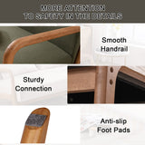 INZOY 50" Love seat Sofa 2 Seat Mid Century Modern Accent Chair, Uplostered 2 Person Couch Loveseat for Small Place Bedroom Office, Wood Frame and Attached 2 Waist Cushions, Green INZOY