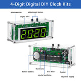 MiOYOOW TJ-56-428 4-Digit Digital DIY Clock Kits with Acrylic Shell, DIY Alarm Clock Soldering Practice Kit for Students and DIYers, DIY Electronics Kit for Learning Electronics MiOYOOW