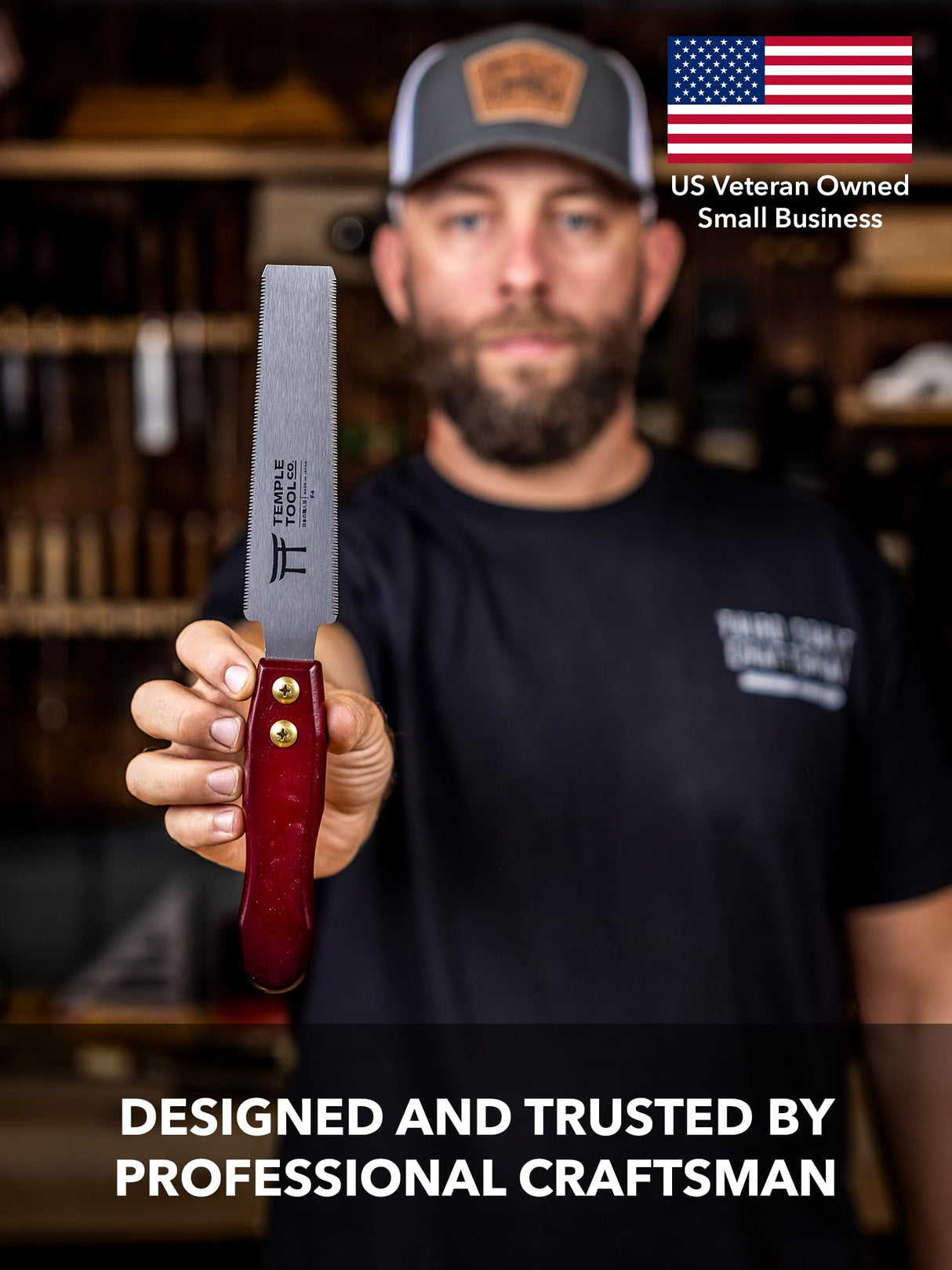 Japanese Flush Cut Saw - 6 Inch Double Edge Pull Saw for Flush Cutting Dowels, Pegs, Wedges - Hardwood Softwood Hand Saw - Small Wood Saw - Temple Tool Co. Temple Tool