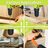 PULITUO'S 20V Cordless Drill/Driver, Electric Screwdriver - 2 Batteries, 30Nm, 21+1 Torque, 2 Speed, Keyless 3/8" Chase Drill with LED Light, Kit for Home (Green) PULITUO