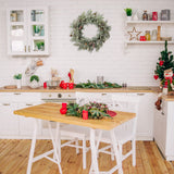 LOHASBEE Artificial Christmas Wreath, 24" Pine Cone Grapevine Flocked Glitter Fir Wreath with White Berries for Christmas Home Front Door Hanging Wall Window Decor LOHASBEE