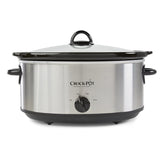 Crock-Pot 7 Quart Oval Manual Slow Cooker, Stainless Steel (SCV700-S-BR), Versatile Cookware for Large Families or Entertaining Crock-Pot