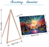 hyzsj Paint by Numbers Kit for Adults with Frame, Sun Paint by Numbers for Adults, Tree River Paint by Number with Easel, DIY Paint by Number Kits for Home Wall Decor （11.8x15.7inch ） hyzsj