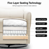 AIRSKY Leather Recliner Chair, Top Grain Leather, Italian Water-Washing Process, Movable Headrest,Swivel Rocker Recliner, Nursery Rocking Chairs,Wall Hugger Recliners, Living Room Chair, Beige, R3 AIRSKY