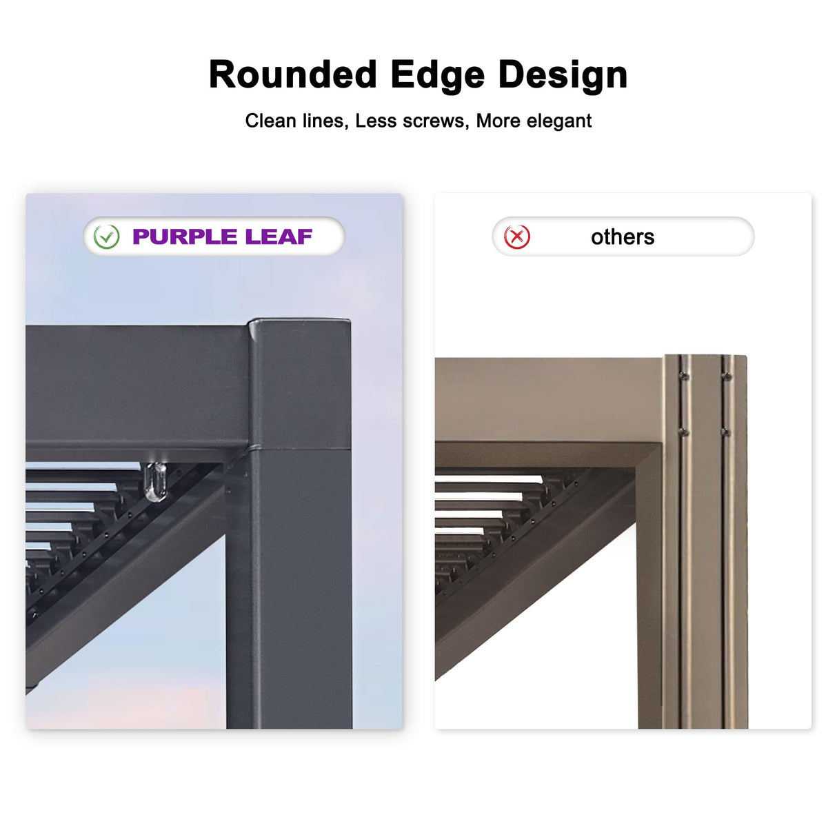 PURPLE LEAF Outdoor Louvered Pergola 11.4' x 23.3' Patio Aluminum Oversize Perogla with String Lights Independent Adjustable Roof for Outdoor Deck Garden Patio PURPLE LEAF