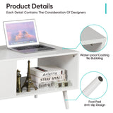 ZenStyle Mid Century Modern Coffee Table, Wooden Retro Coffee Table with Open Storage Shelf for Living Room, Reception, Easy Assembly (White) ZenStyle