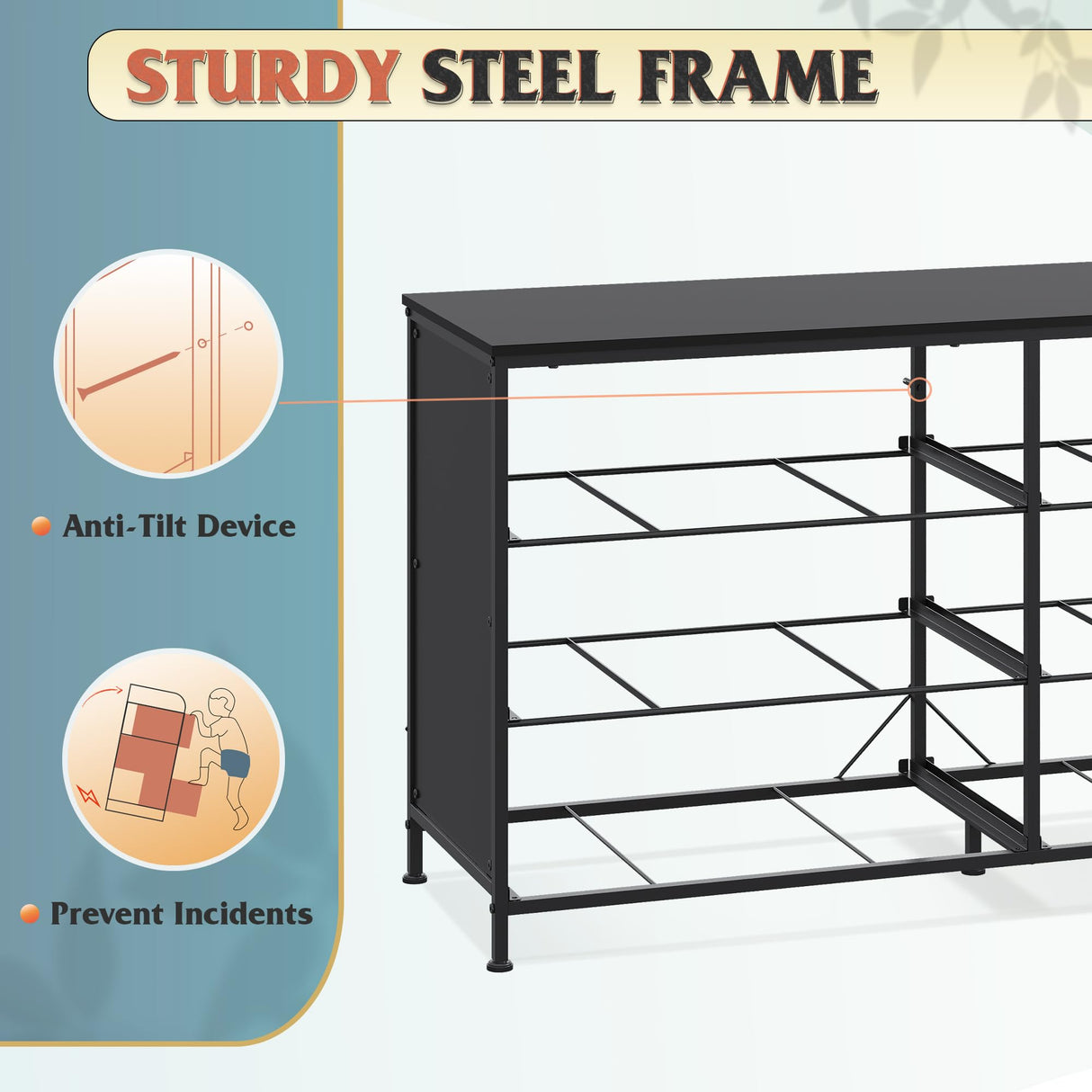 WLIVE Wide Fabric Dresser, 6 Drawer Dresser TV Stand for 60" TV, Dressers Bedroom Furniture Large Storage Tower Unit with Fabric Bins, Black Dresser for Bedroom, Closet, Hallway, Black WLIVE