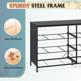 WLIVE Wide Fabric Dresser, 6 Drawer Dresser TV Stand for 60" TV, Dressers Bedroom Furniture Large Storage Tower Unit with Fabric Bins, Black Dresser for Bedroom, Closet, Hallway, Black WLIVE