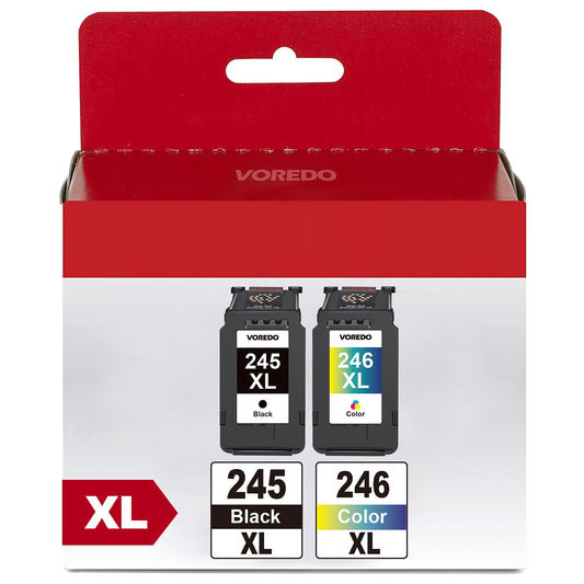 245XL 246XL Combo Pack Compatible for Canon Ink Cartridges 245 and 246 246XL 245XL Ink Cartridges for Canon Printers Pixma TR4520 TS202 TS302 TS3320 MG2522 MG2525 MX490 MX492 IP2820, 1 Black, 1 Color