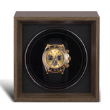 UnaMela Watch Winder for Automatic Watches: Automatic Single Watch Winder Box in Walnut Wood for Men and Women USB Powered UnaMela