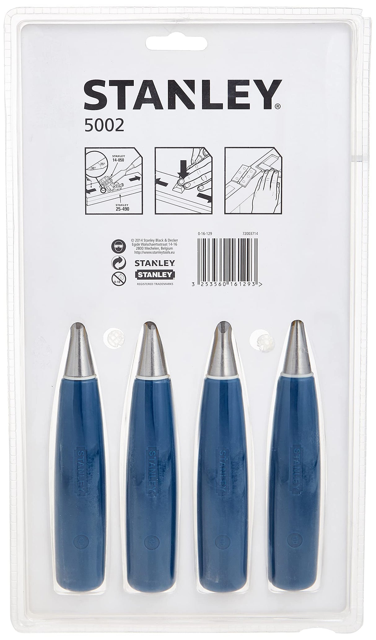 Stanley 0-16-129 6/12/18/25mm Stanley Chisel Set (4 Pieces) STANLEY