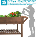 Gowoodhut Raised Garden Bed with Legs Outdoor, Elevated Garden Box with Grow Grid, Large Storage Shelf for Vegetable, Flower, Herb, Easy to Assemble，73x23x32 in Gowoodhut