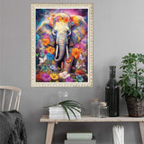 KEUASDV Diamond Painting Kits for Adults, Flower Elephant 5D DIY Diamond Art Kits Full Drill Diamond Dots for Gift Wall Decor and Relaxation Gem Arts 12x16 inch KEUASDV