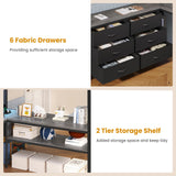 ADORNEVE Loft Bed Full Size with U-Shaped Desk, 6 Storage Drawers, Power Outlet, LED Metal Loft Bed with 2 Storage Shelves, Bed with Safety Guardrail & Ladders, No Box Spring Needed, Grey ADORNEVE