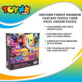 Universe of Unicorns Rainbow Fantasy Puzzle for Adults and Kids | 1000 Piece Jigsaw Puzzle Toy | Interactive Brain Teaser for Game Night | 28 x 20 Inches Toynk