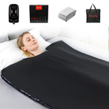 RRGFB Low EMF Portable Infrared Sauna Blanket for Detox and Home Relaxation, Adjustable 1-60 Min Timer, 95-167℉ Temp Range, 6 ft x 2.95 ft, Durable PU Leather Cover RRGFB
