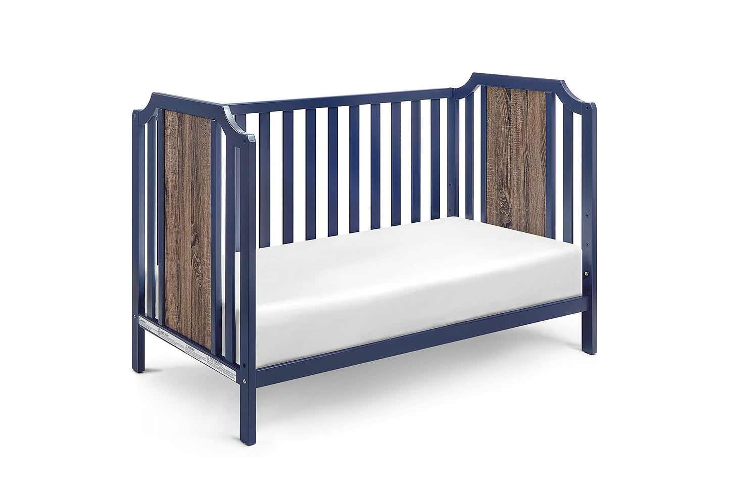 Suite Bebe Brees Convertible Island Crib in Midnight Blue and Vintage Walnut, 53.5x37.5x30.5 Inch (Pack of 1)