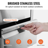 VEVOR Outdoor Kitchen Drawers 14.7" W x 25.4" H x 18.7" D, Box Frame Style Flush Mount BBQ Drawers with Stainless Steel Handle, BBQ Island Drawers for Outdoor Kitchens or Patio Grill Station VEVOR