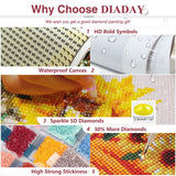 DIADAY Horse Diamond Art Kits for Adults 5D Full Drill Round Gem, Diamond Painting Kits for Beginners, DIY Dots Home Wall Decor Gift 12 x 12 Inches DIADAY