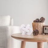 oliruim Wood Knot Decor Boho Hand-Carved White Wood Chain Knot Decor for Bookshelf, Shelf, Entryway Table, Coffee Table, Living Room TV Stand, Farmhouse Rustic Decor Aesthetics (White) oliruim