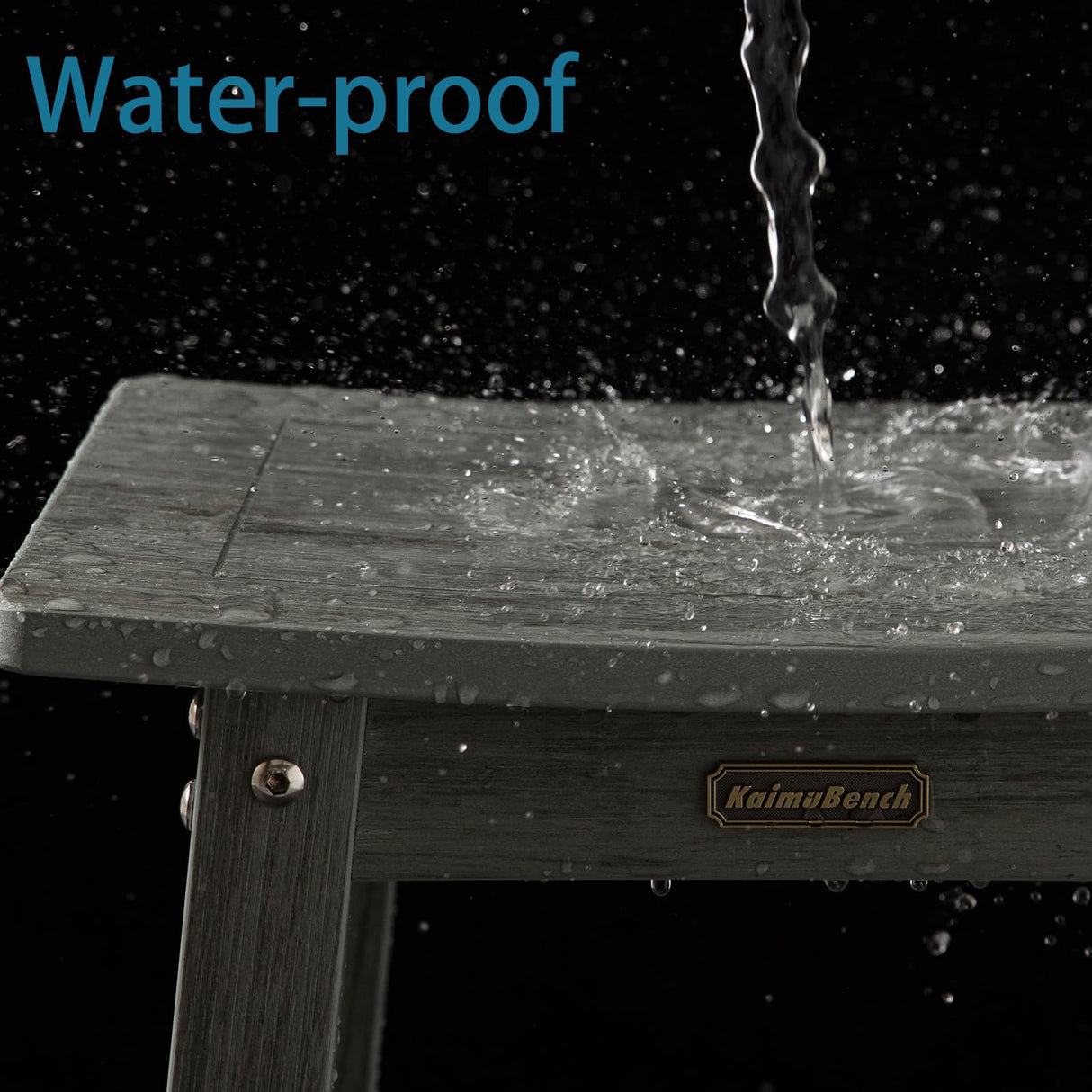 Shower Bench Seat for Inside Shower, Poly Lumber Shower Stool Waterproof, Heavy Duty Shower Foot Rest for Shaving Legs with Adjustable Feet, Plastic Shower Chair Seat for Bathroom, Non-Slip, Gray KaimuBench