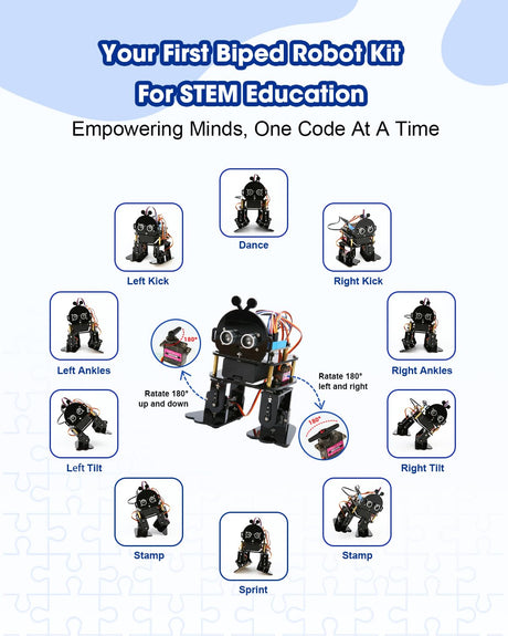 Biped Robot Kit STEM Toys Science Kit for Kids, Bionic Bipedal Robotics Programmable Coding Crafts Set for Arduino ESP32, Birthday Gift for Age 8-12 Boys Girls Teens ACEBOTT