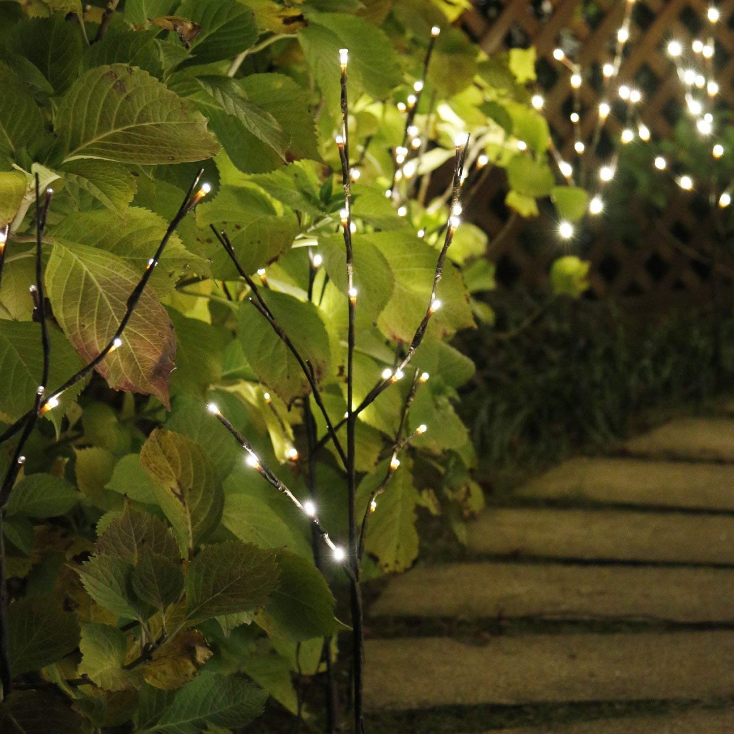 EAMBRITE 3PK Brown Lighted Twig Branches Pathway Light with 30" 60 LED Warm White Bulbs for Outdoor and Indoor