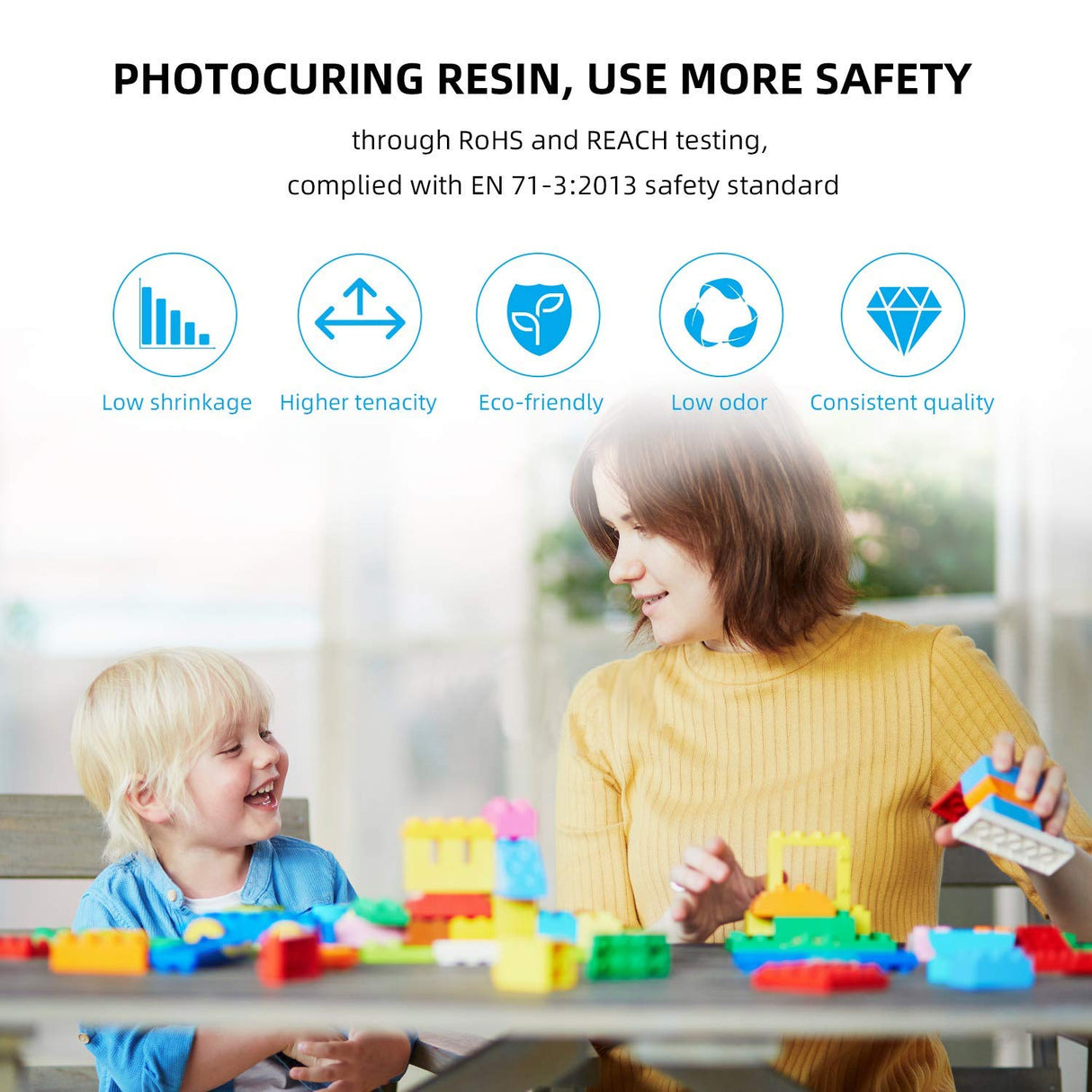 ANYCUBIC 3D Printer Resin, 405nm Plant-Based Rapid Resin, Low Odor, Photopolymer Resin for LCD 3D Printing,1kg Grey ANYCUBIC