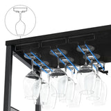 GAOMON Coffee Wine Bar Cabinet with Storage and Detachable Rack, Farmhouse Sideboard and Buffet Cabinet with Glass Holder and Mesh Door, Liquor Coffee Bar Cupboard, Black GAOMON